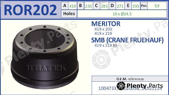  JURATEK part ROR202 Brake Drum