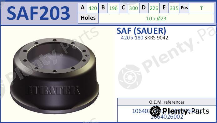  JURATEK part SAF203 Brake Drum