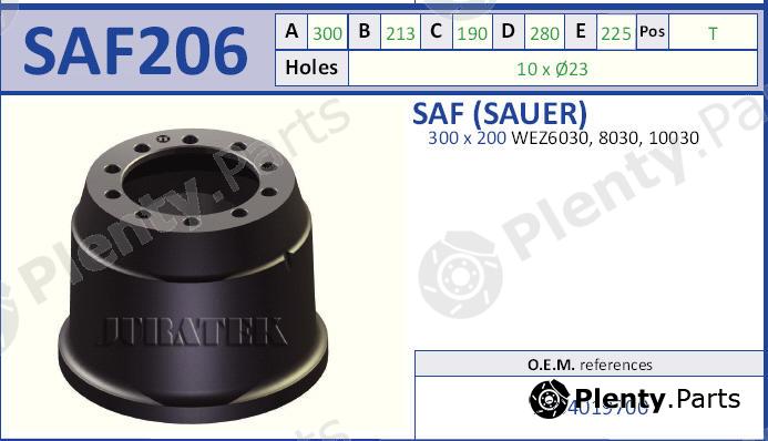  JURATEK part SAF206 Brake Drum