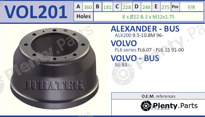  JURATEK part VOL201 Brake Drum