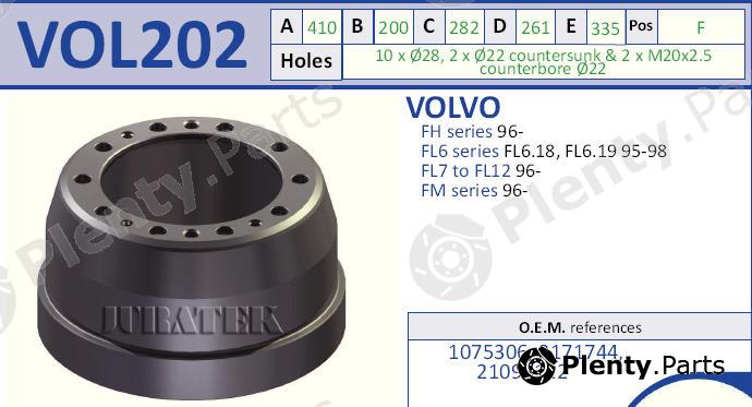  JURATEK part VOL202 Brake Drum