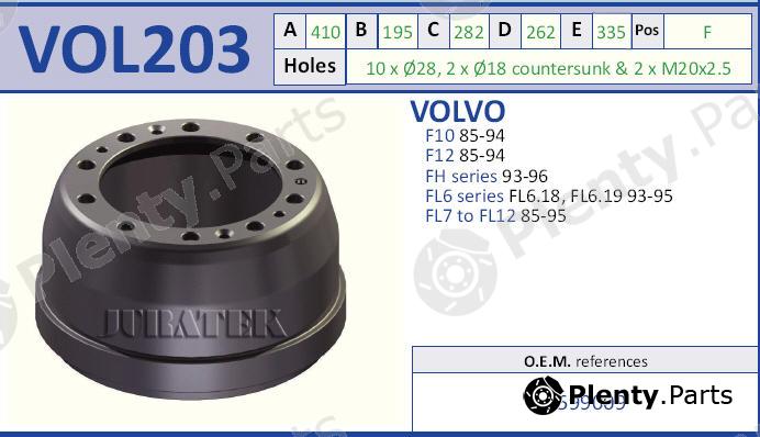  JURATEK part VOL203 Brake Drum