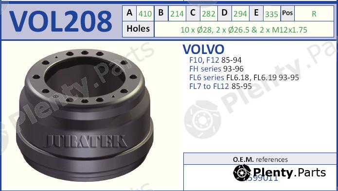  JURATEK part VOL208 Brake Drum