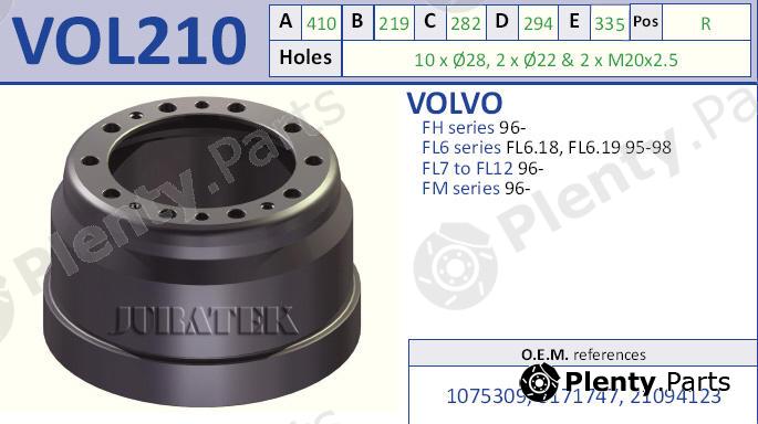  JURATEK part VOL210 Brake Drum