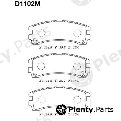  MK Kashiyama part D1102M Brake Pad Set, disc brake