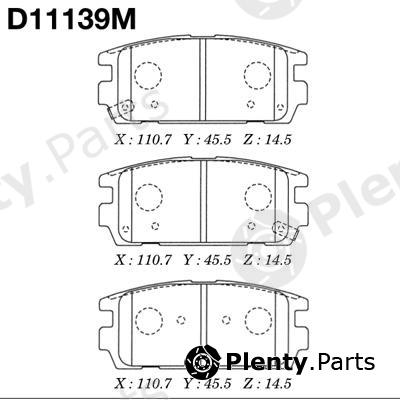  MK Kashiyama part D11139M Brake Pad Set, disc brake