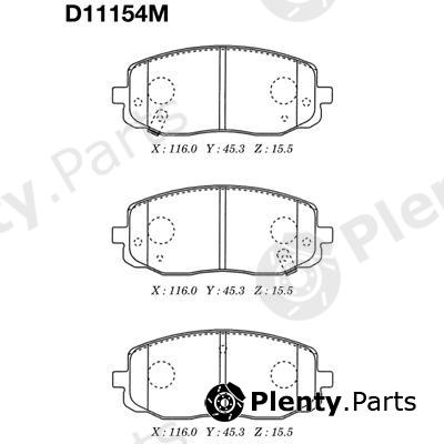  MK Kashiyama part D11154M Brake Pad Set, disc brake