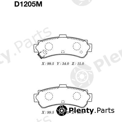  MK Kashiyama part D1205M Brake Pad Set, disc brake