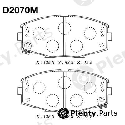  MK Kashiyama part D2070M Brake Pad Set, disc brake