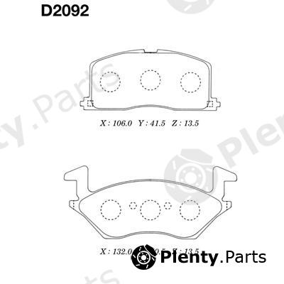  MK Kashiyama part D2092 Brake Pad Set, disc brake