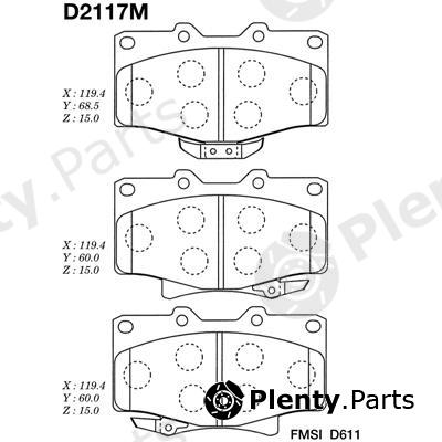  MK Kashiyama part D2117M Brake Pad Set, disc brake