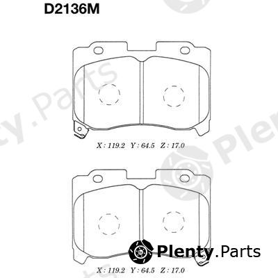  MK Kashiyama part D2136M Brake Pad Set, disc brake