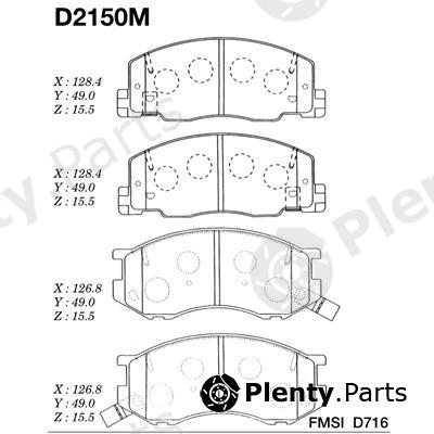  MK Kashiyama part D2150M Brake Pad Set, disc brake