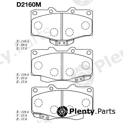  MK Kashiyama part D2160M Brake Pad Set, disc brake