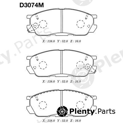  MK Kashiyama part D3074M Brake Pad Set, disc brake