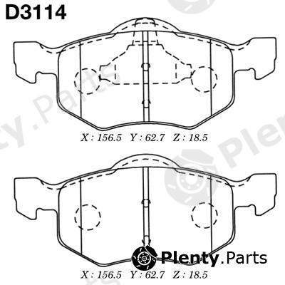  MK Kashiyama part D3114 Brake Pad Set, disc brake