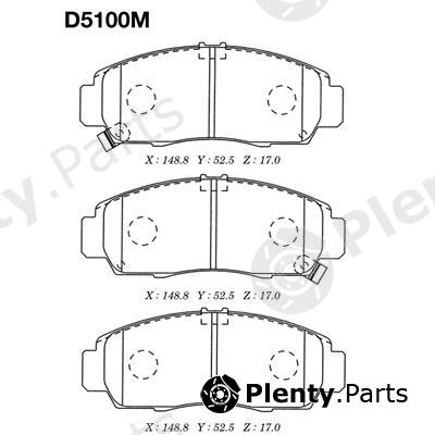  MK Kashiyama part D5100M Brake Pad Set, disc brake