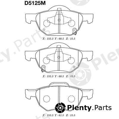  MK Kashiyama part D5125M Brake Pad Set, disc brake