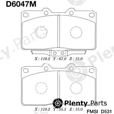  MK Kashiyama part D6047M Brake Pad Set, disc brake