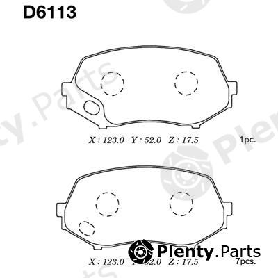  MK Kashiyama part D6113 Brake Pad Set, disc brake