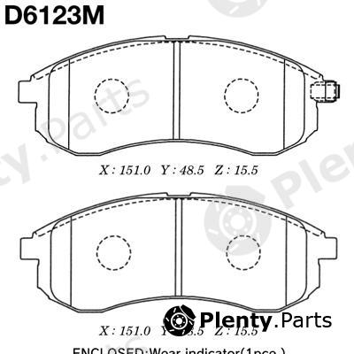  MK Kashiyama part D6123M Brake Pad Set, disc brake