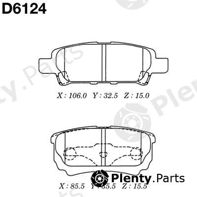  MK Kashiyama part D6124 Brake Pad Set, disc brake