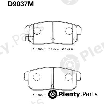  MK Kashiyama part D9037M Brake Pad Set, disc brake