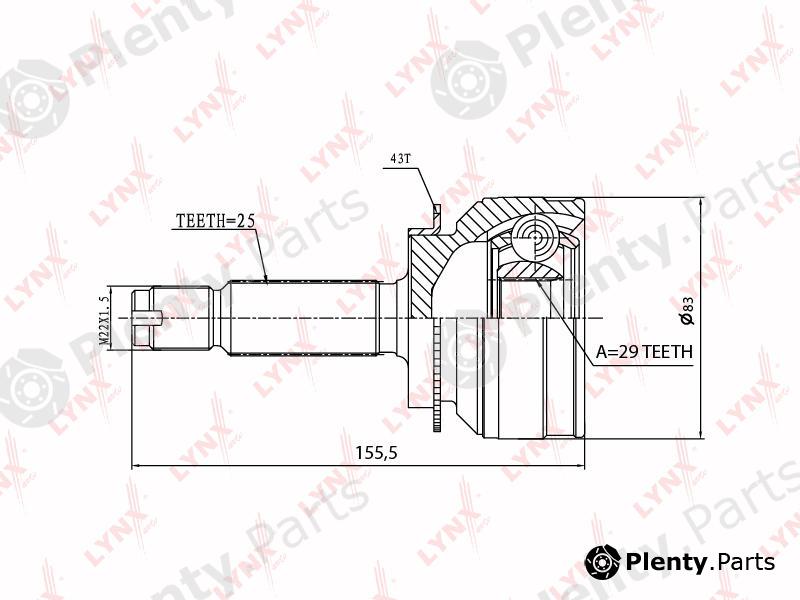  LYNXauto part CO3640A Joint Kit, drive shaft