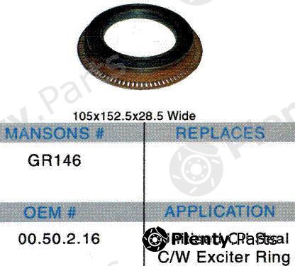  MANSON part GR146 Replacement part