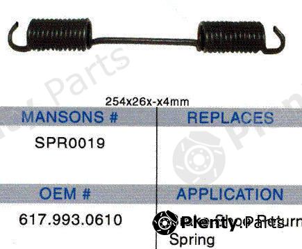  MANSON part SPR0019 Replacement part