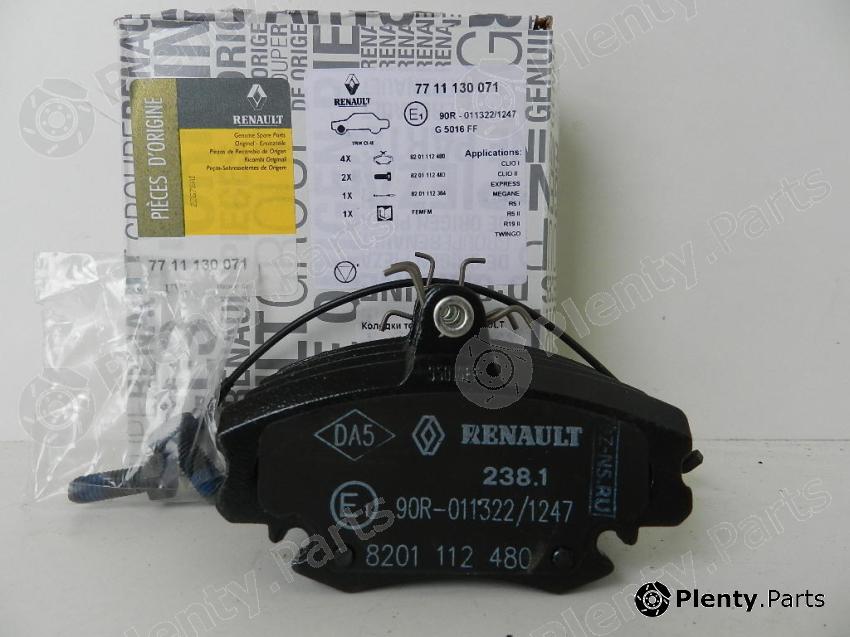 Genuine RENAULT part 7711130071 Brake Pad Set, disc brake
