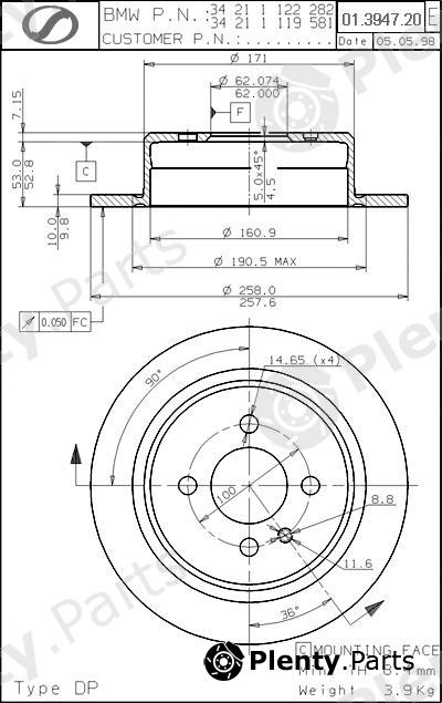  SPARTECH part BM01.3947.20 (BM01394720) Replacement part
