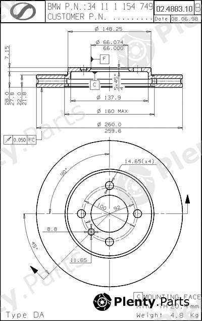  SPARTECH part BM02.4883.10 (BM02488310) Replacement part