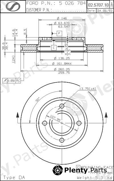  SPARTECH part FD02.5707.10 (FD02570710) Replacement part