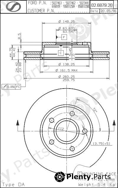  SPARTECH part FD02.6879.20 (FD02687920) Replacement part