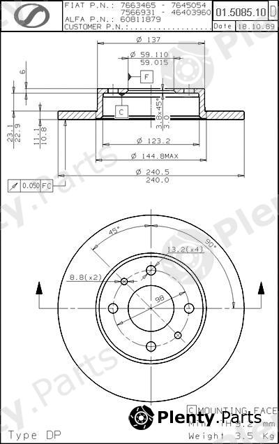 SPARTECH part FT01.5085.10 (FT01508510) Replacement part