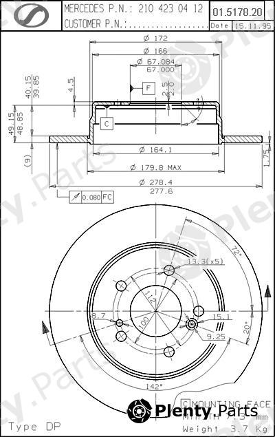  SPARTECH part MR01.5178.20 (MR01517820) Replacement part