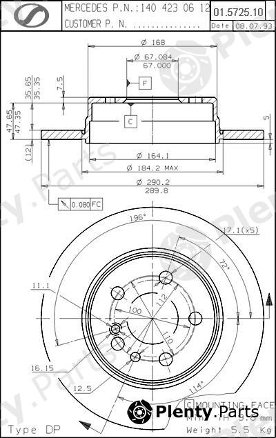  SPARTECH part MR01.5725.10 (MR01572510) Replacement part