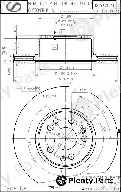  SPARTECH part MR02.5726.10 (MR02572610) Replacement part