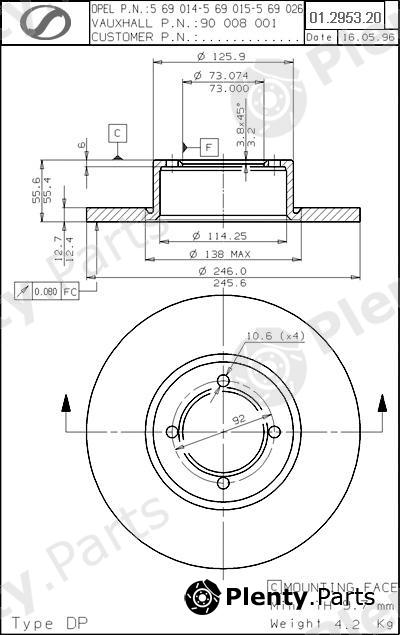  SPARTECH part OP01.2953.20 (OP01295320) Replacement part