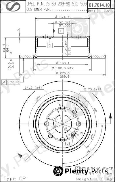  SPARTECH part OP01.7014.10 (OP01701410) Replacement part