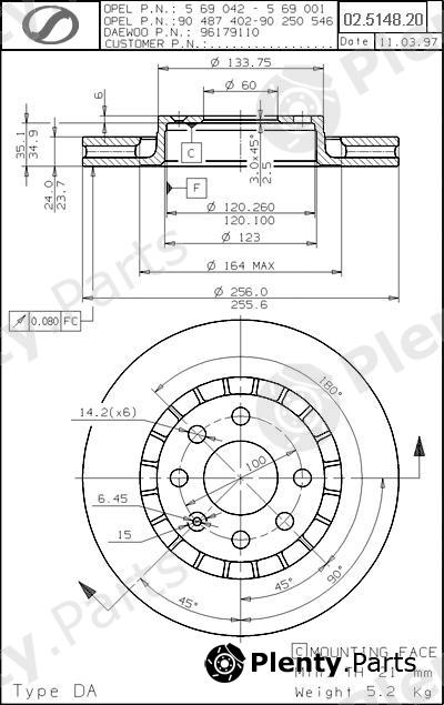  SPARTECH part OP02.5148.20 (OP02514820) Replacement part