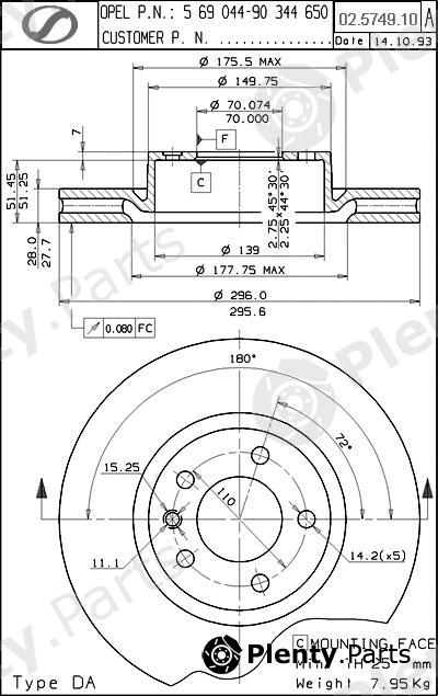  SPARTECH part OP02.5749.10 (OP02574910) Replacement part