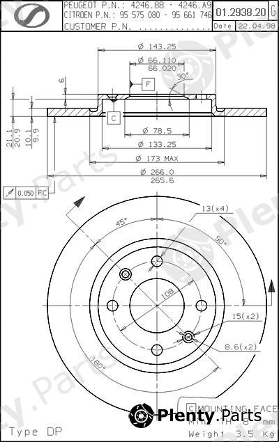  SPARTECH part PG01.2938.20 (PG01293820) Replacement part