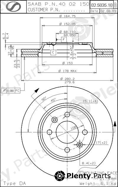  SPARTECH part SB02.5035.10 (SB02503510) Replacement part