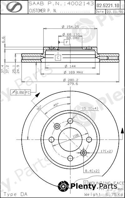  SPARTECH part SB02.5221.10 (SB02522110) Replacement part
