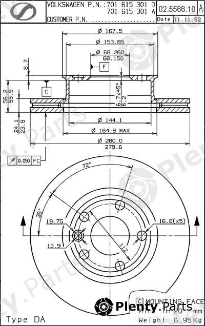  SPARTECH part VW02.5566.10 (VW02556610) Replacement part