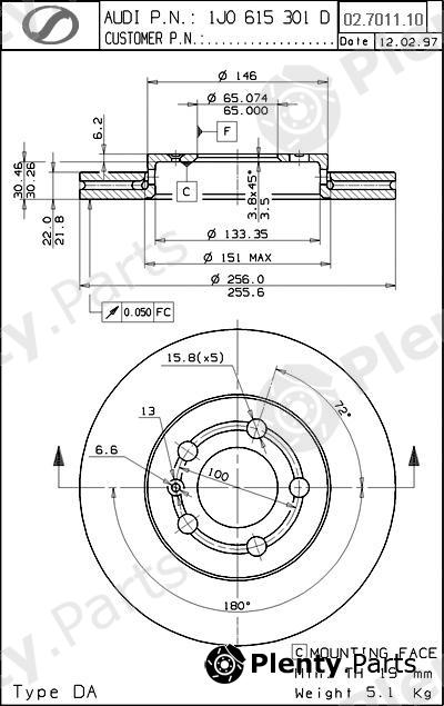  SPARTECH part VW02.7011.10 (VW02701110) Replacement part