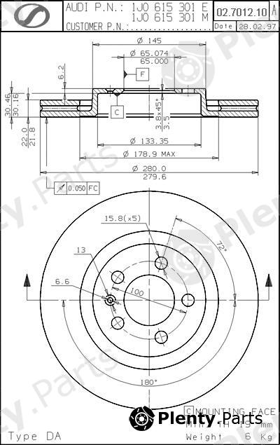  SPARTECH part VW02.7012.10 (VW02701210) Replacement part