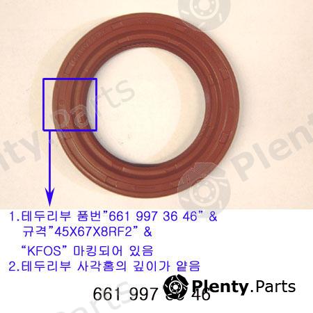 Genuine SSANGYONG part 6619973646 Shaft Seal, crankshaft